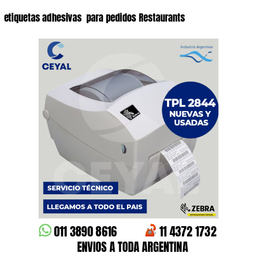 etiquetas adhesivas  para pedidos Restaurants