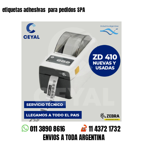 etiquetas adhesivas  para pedidos SPA