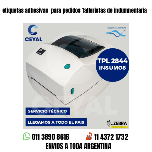 etiquetas adhesivas  para pedidos Talleristas de indumnentaria