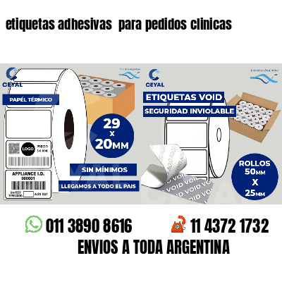 etiquetas adhesivas  para pedidos clinicas