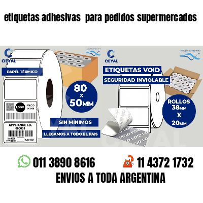 etiquetas adhesivas  para pedidos supermercados