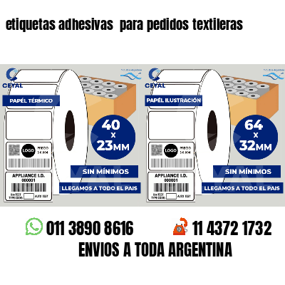 etiquetas adhesivas  para pedidos textileras