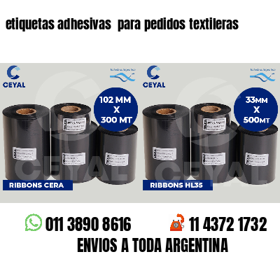 etiquetas adhesivas  para pedidos textileras