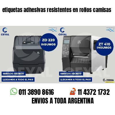 etiquetas adhesivas resistentes en rollos camisas