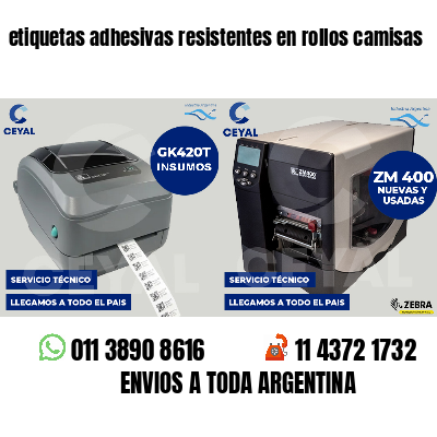 etiquetas adhesivas resistentes en rollos camisas