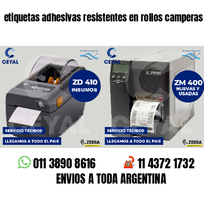 etiquetas adhesivas resistentes en rollos camperas