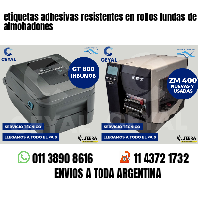 etiquetas adhesivas resistentes en rollos fundas de almohadones