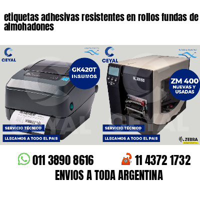 etiquetas adhesivas resistentes en rollos fundas de almohadones
