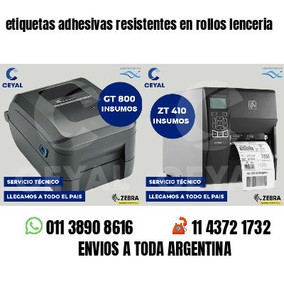 etiquetas adhesivas resistentes en rollos lenceria