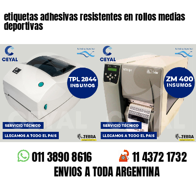 etiquetas adhesivas resistentes en rollos medias deportivas