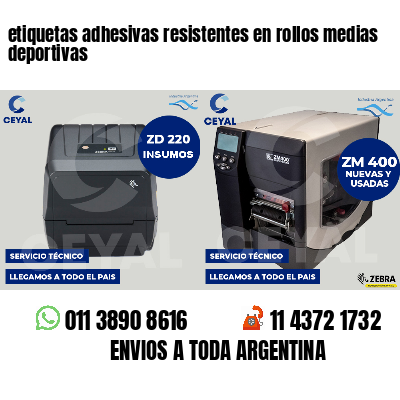 etiquetas adhesivas resistentes en rollos medias deportivas