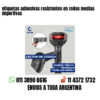 etiquetas adhesivas resistentes en rollos medias deportivas