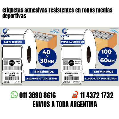 etiquetas adhesivas resistentes en rollos medias deportivas