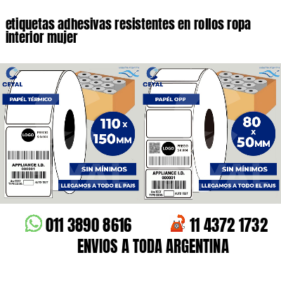 etiquetas adhesivas resistentes en rollos ropa interior mujer
