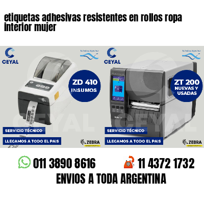 etiquetas adhesivas resistentes en rollos ropa interior mujer