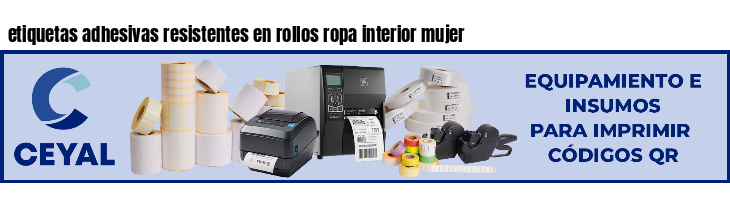 etiquetas adhesivas resistentes en rollos ropa interior mujer