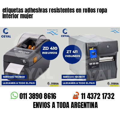 etiquetas adhesivas resistentes en rollos ropa interior mujer