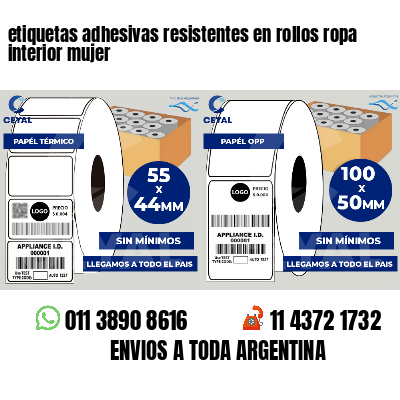 etiquetas adhesivas resistentes en rollos ropa interior mujer
