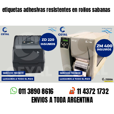 etiquetas adhesivas resistentes en rollos sabanas