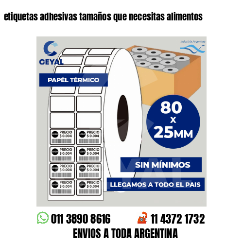 etiquetas adhesivas tamaños que necesitas alimentos