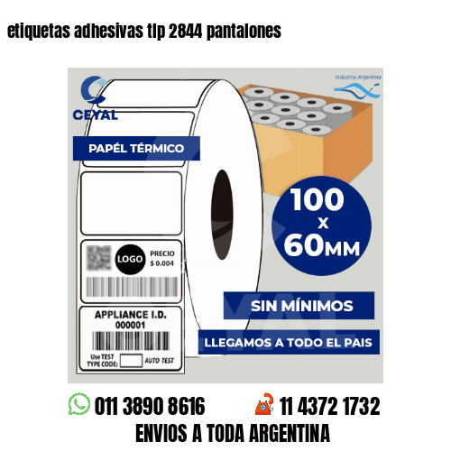 etiquetas adhesivas tlp 2844 pantalones
