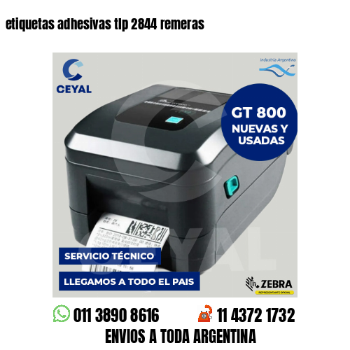 etiquetas adhesivas tlp 2844 remeras