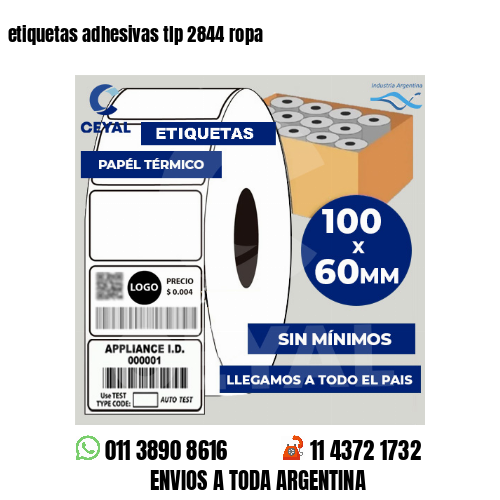 etiquetas adhesivas tlp 2844 ropa