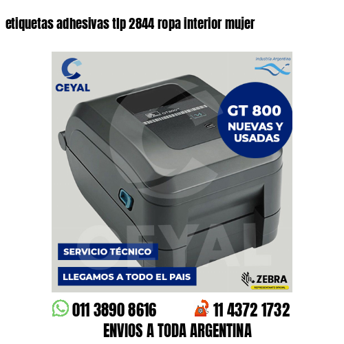etiquetas adhesivas tlp 2844 ropa interior mujer
