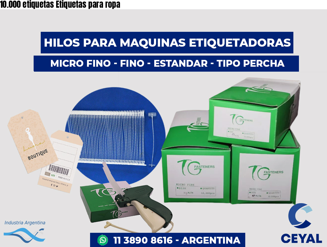10.000 etiquetas Etiquetas para ropa