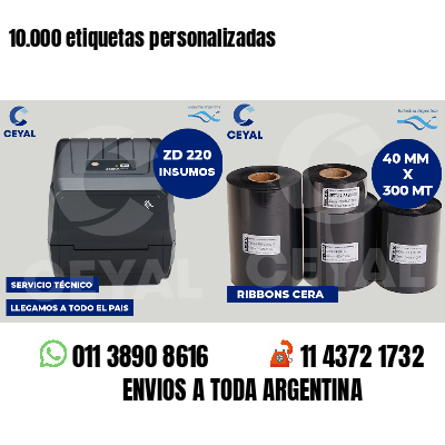 10.000 etiquetas personalizadas