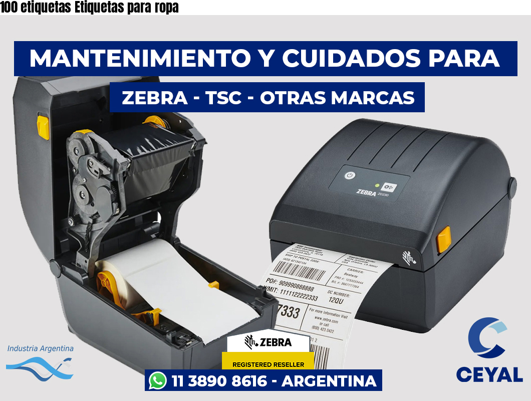 100 etiquetas Etiquetas para ropa