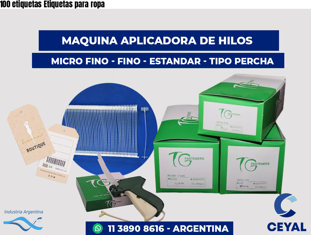 100 etiquetas Etiquetas para ropa