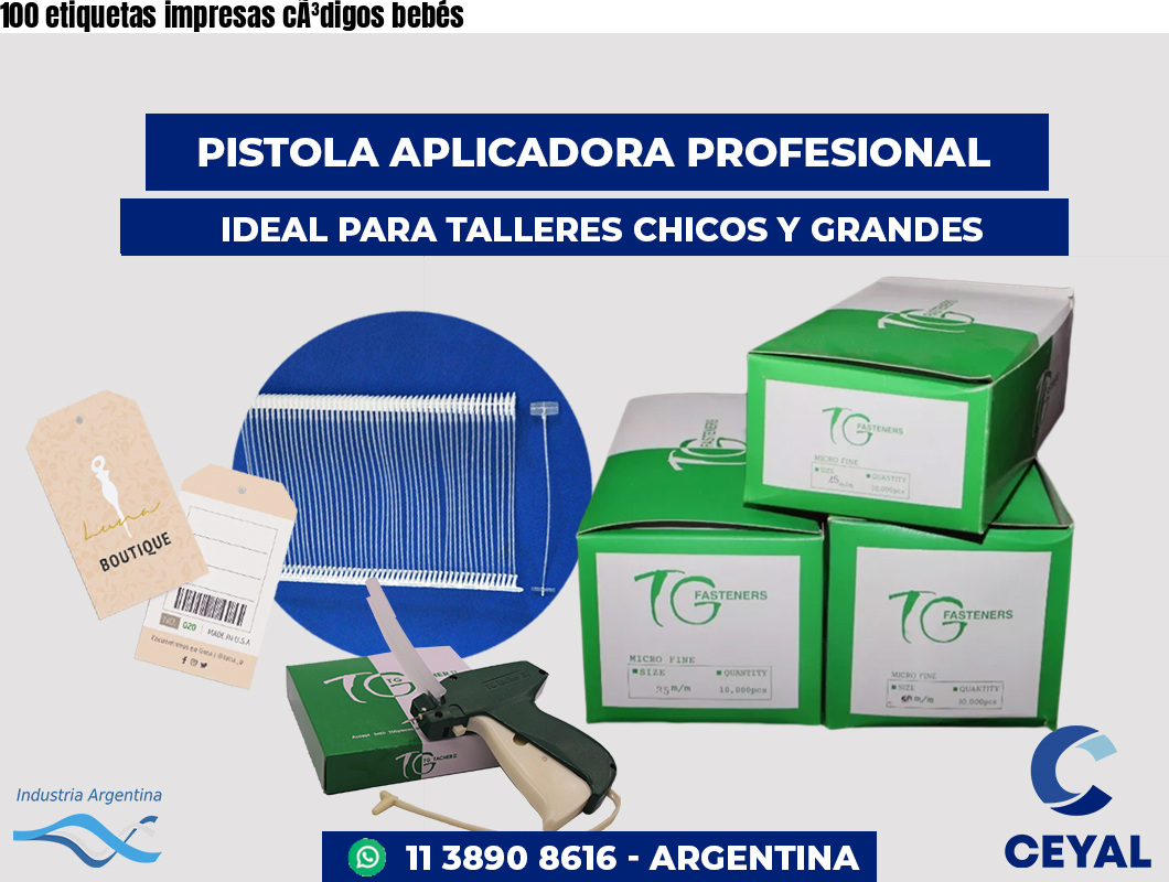 100 etiquetas impresas códigos bebés