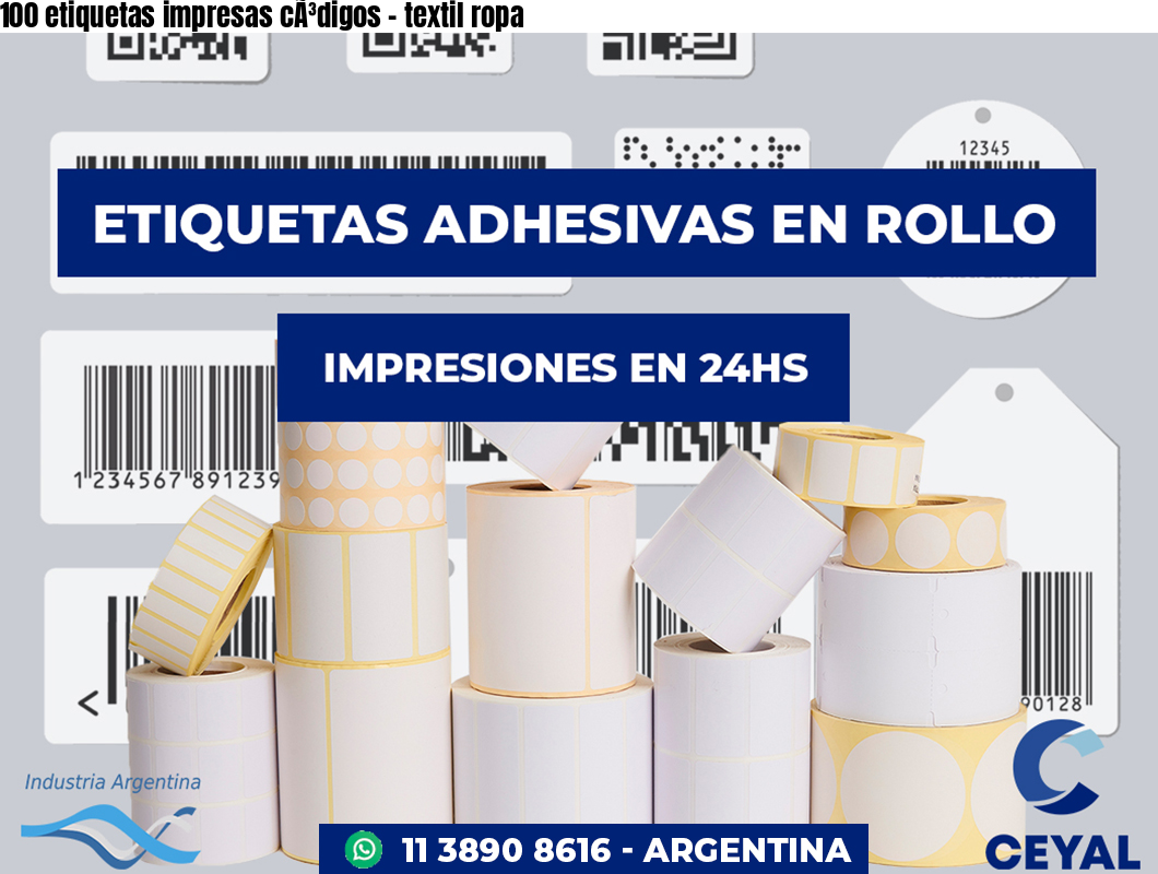 100 etiquetas impresas cÃ³digos – textil ropa