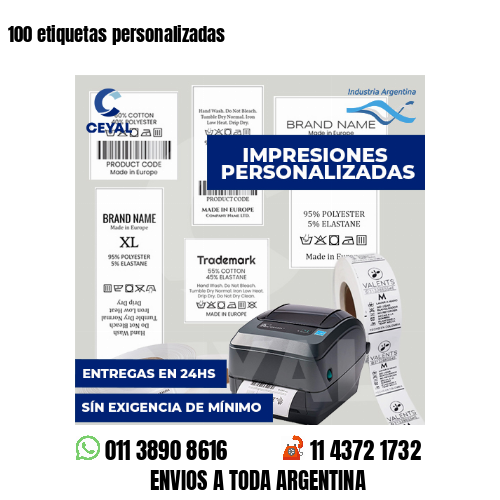 100 etiquetas personalizadas