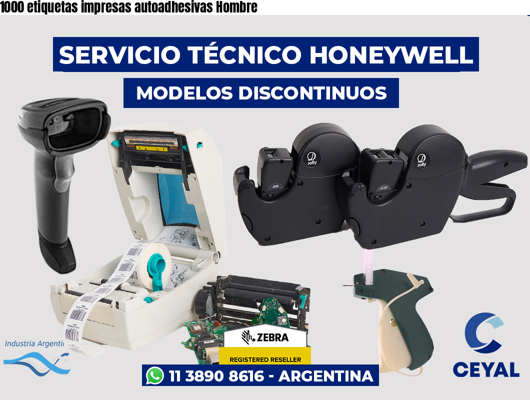 1000 etiquetas impresas autoadhesivas Hombre
