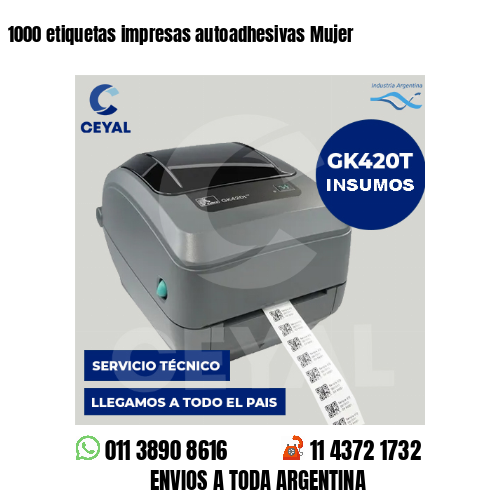 1000 etiquetas impresas autoadhesivas Mujer