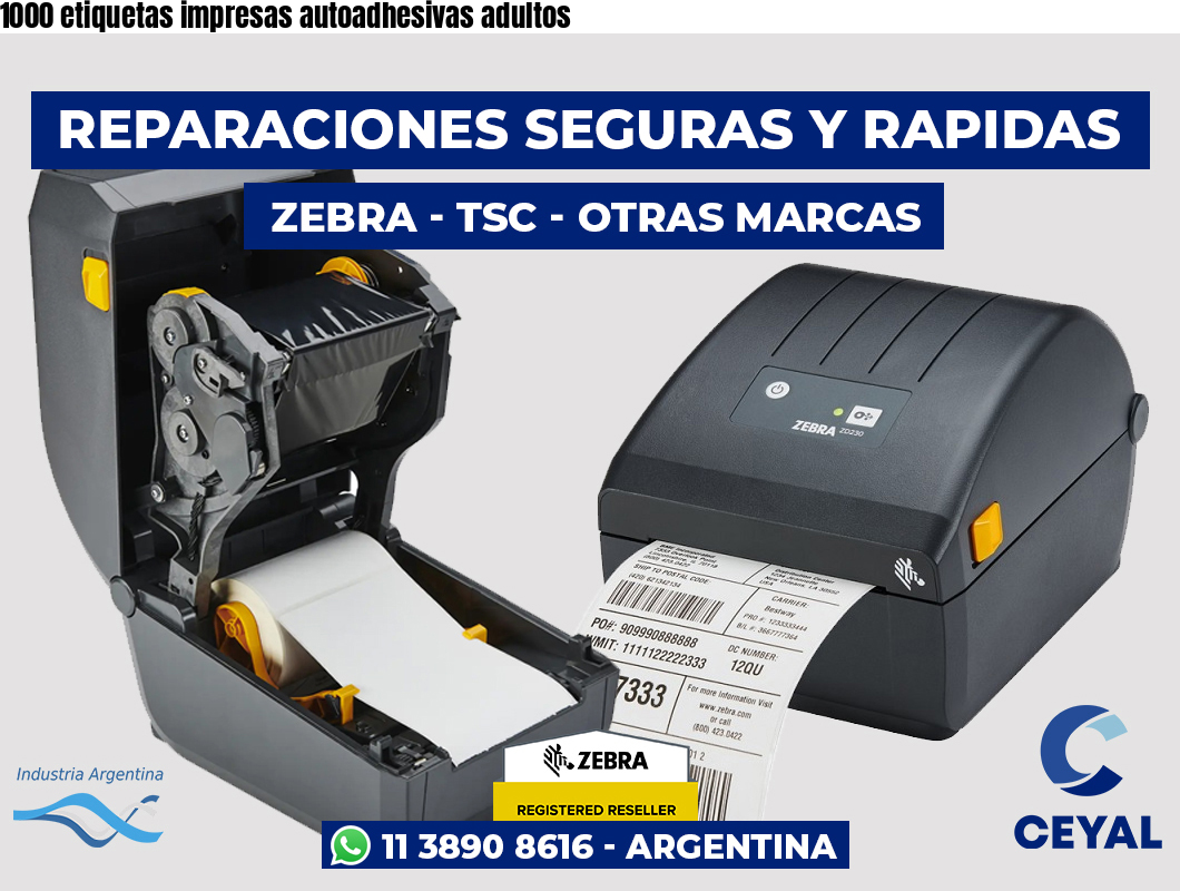 1000 etiquetas impresas autoadhesivas adultos