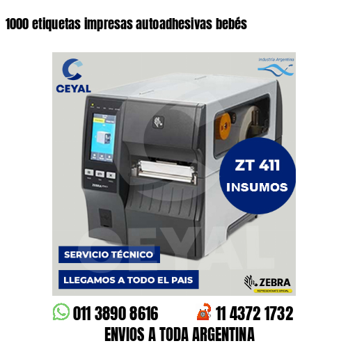 1000 etiquetas impresas autoadhesivas bebés