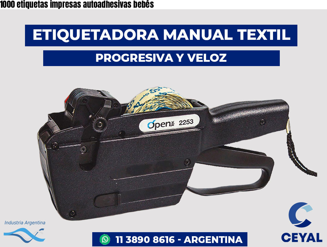 1000 etiquetas impresas autoadhesivas bebés