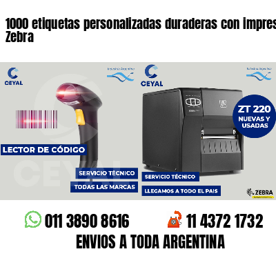 1000 etiquetas personalizadas duraderas con impresora Zebra