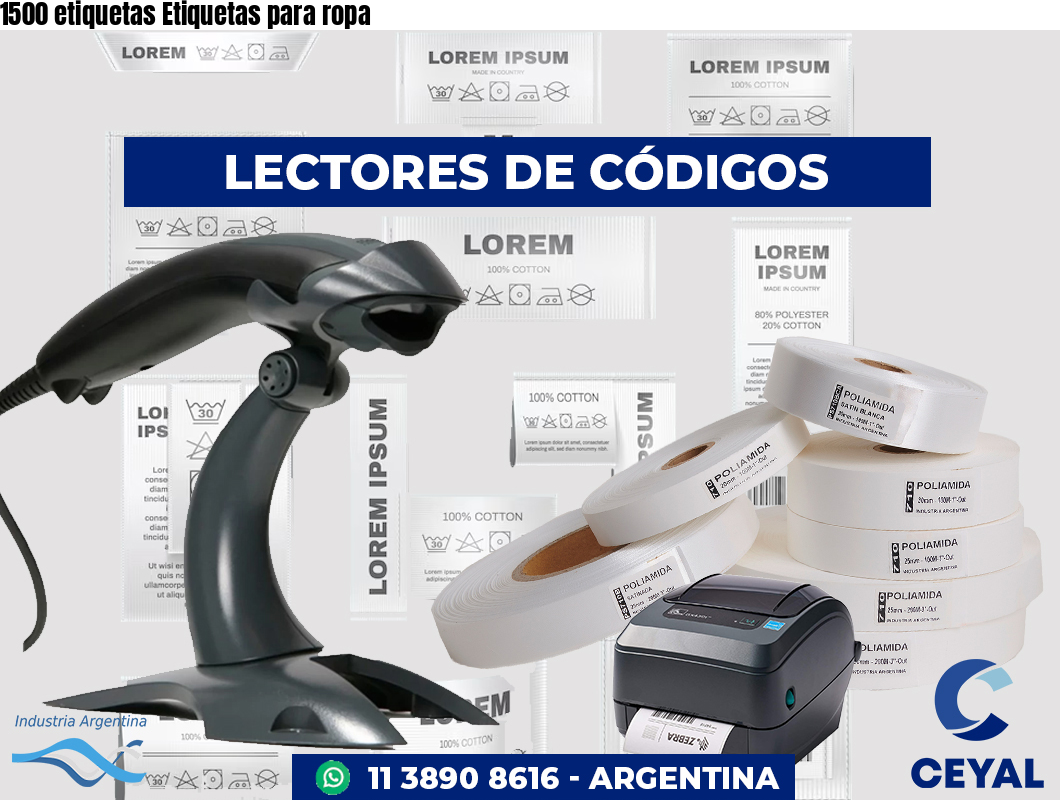 1500 etiquetas Etiquetas para ropa