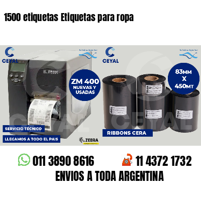 1500 etiquetas Etiquetas para ropa