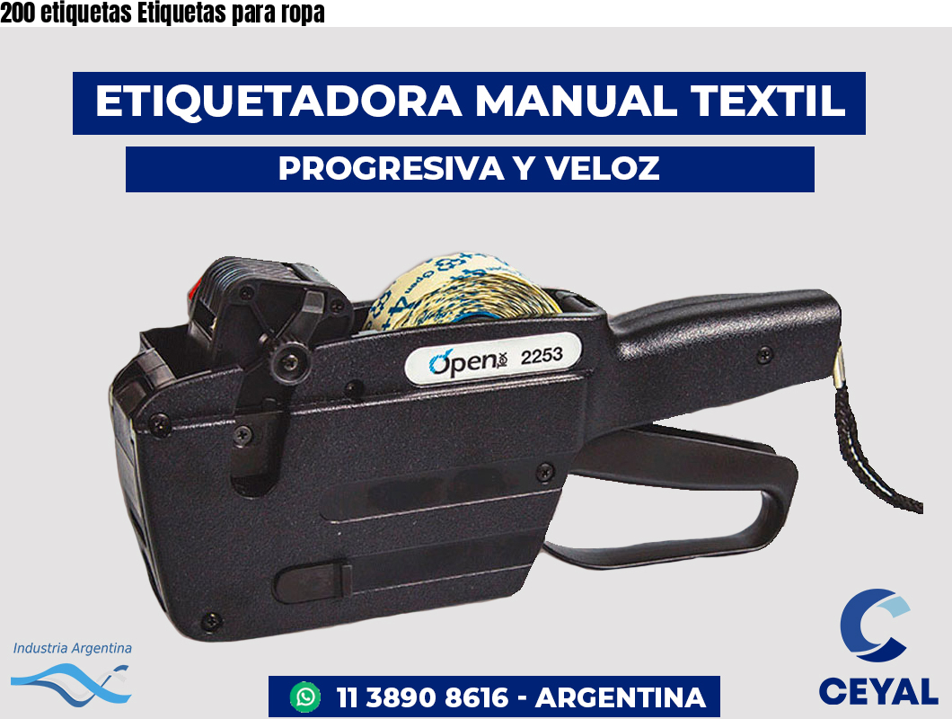 200 etiquetas Etiquetas para ropa