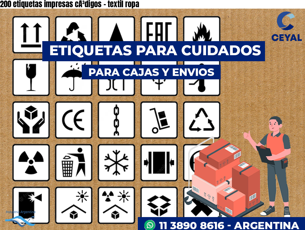 200 etiquetas impresas cÃ³digos – textil ropa