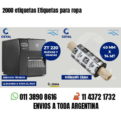 2000 etiquetas Etiquetas para ropa