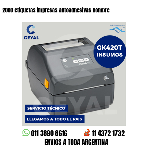 2000 etiquetas impresas autoadhesivas Hombre