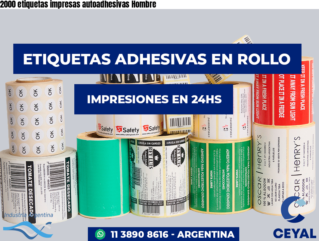 2000 etiquetas impresas autoadhesivas Hombre