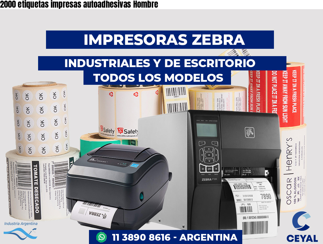 2000 etiquetas impresas autoadhesivas Hombre