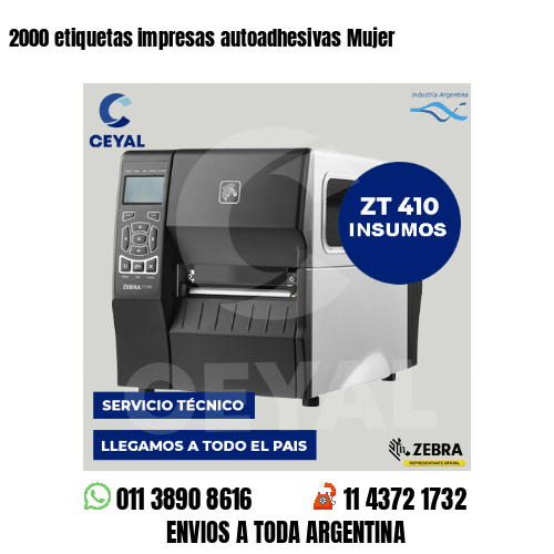 2000 etiquetas impresas autoadhesivas Mujer